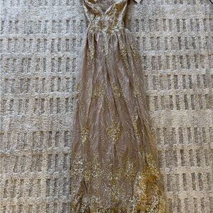 GOLD ON THE CEILING MAXI DRESS CHAMPAGNE